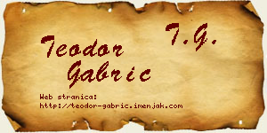 Teodor Gabrić vizit kartica